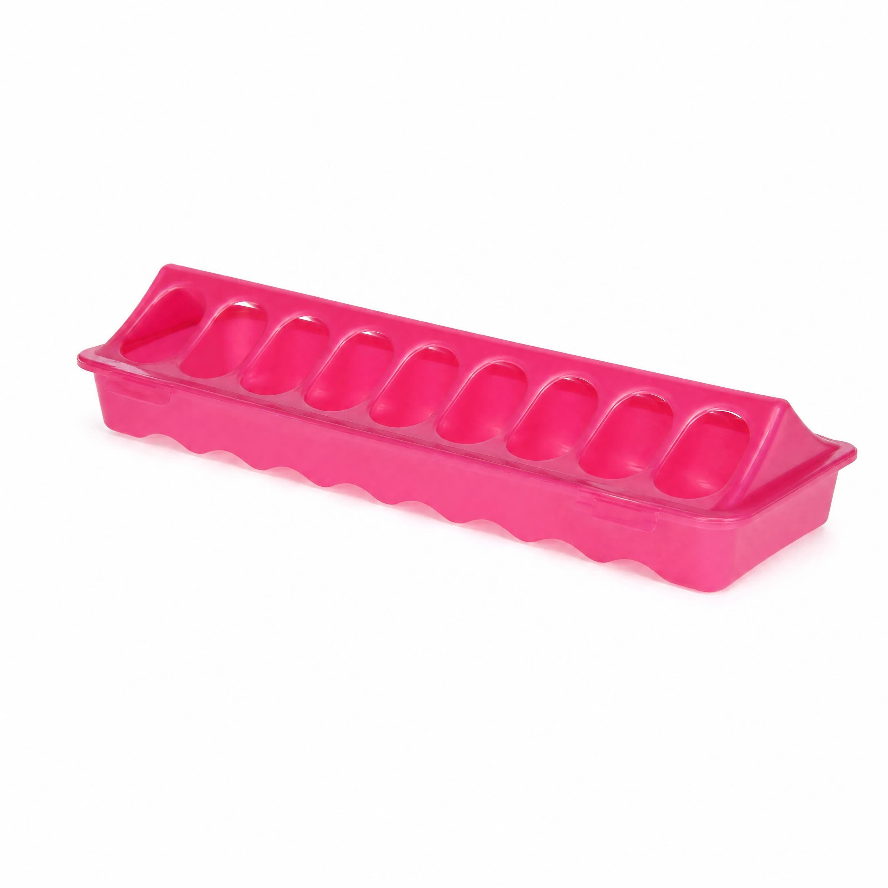 Mangeoire Plastique Rose pour Poussins (9,5x30 cm)