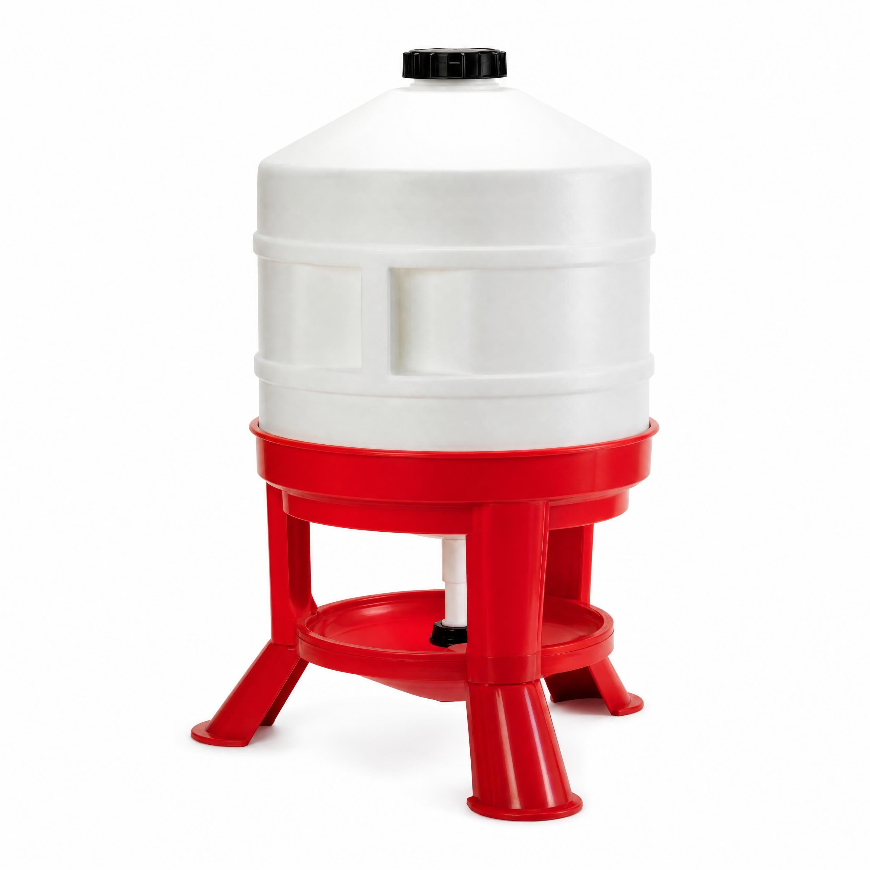 Abreuvoir volailles rouge/blanc, 70cm, 30L