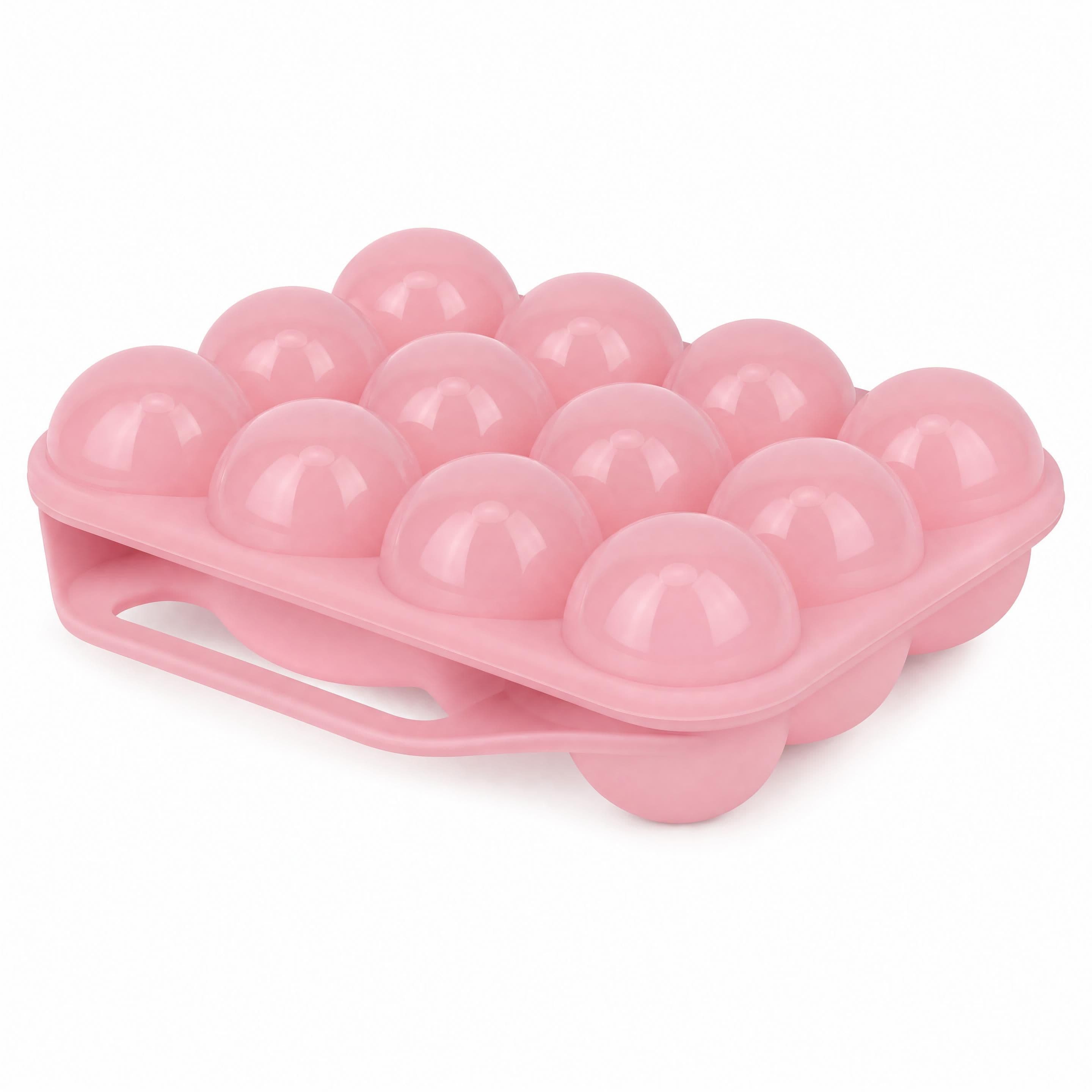 Boîte de transport pour oeufs plastique transparent, rose