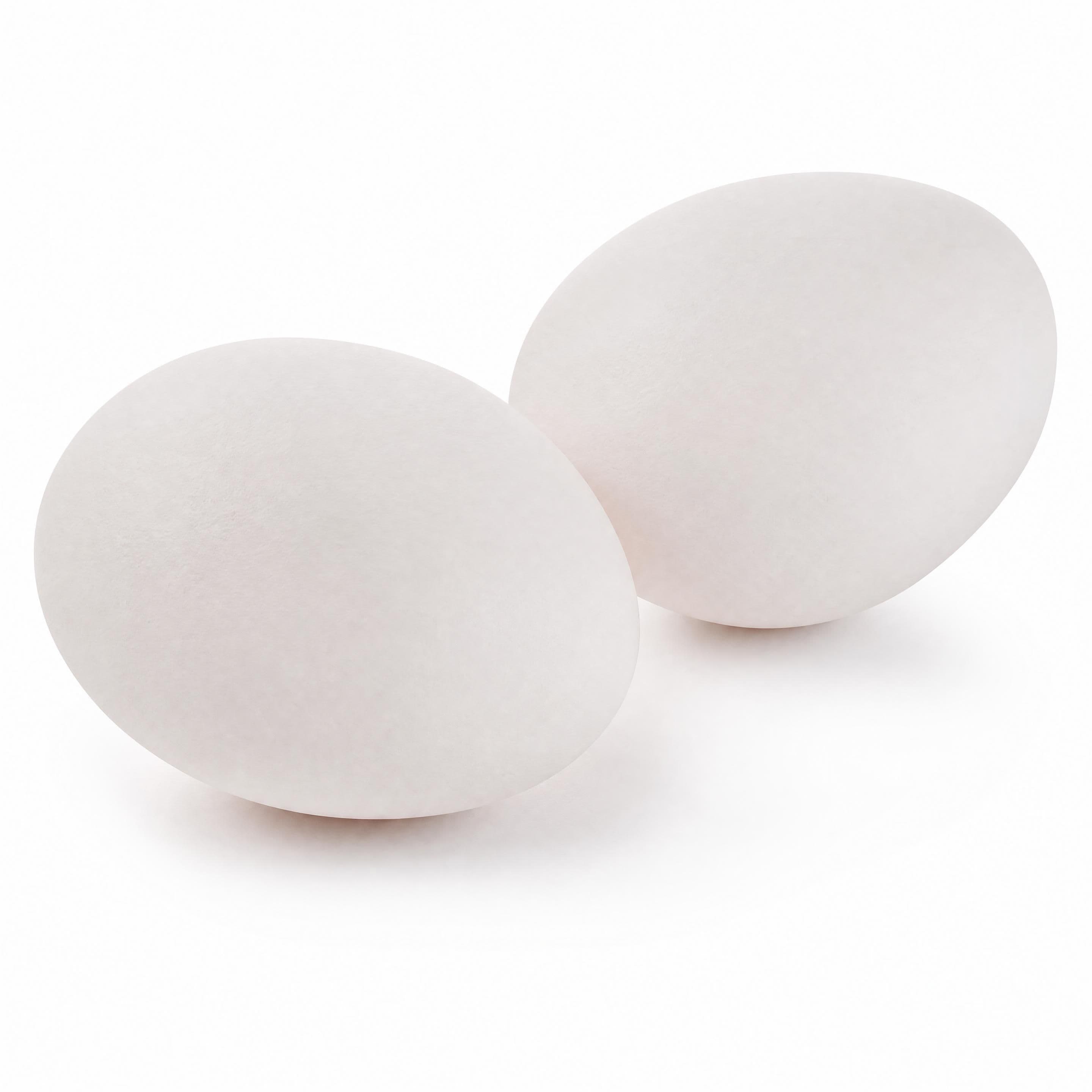 Œufs factices argile blanc, 2pcs